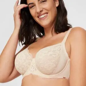 Rosa bra. Beige lace. Soft cup.